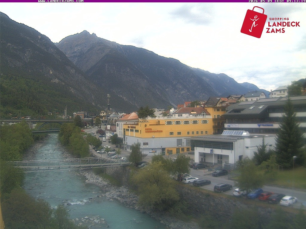 Archiv Foto Webcam Landeck: Blick auf den Inn