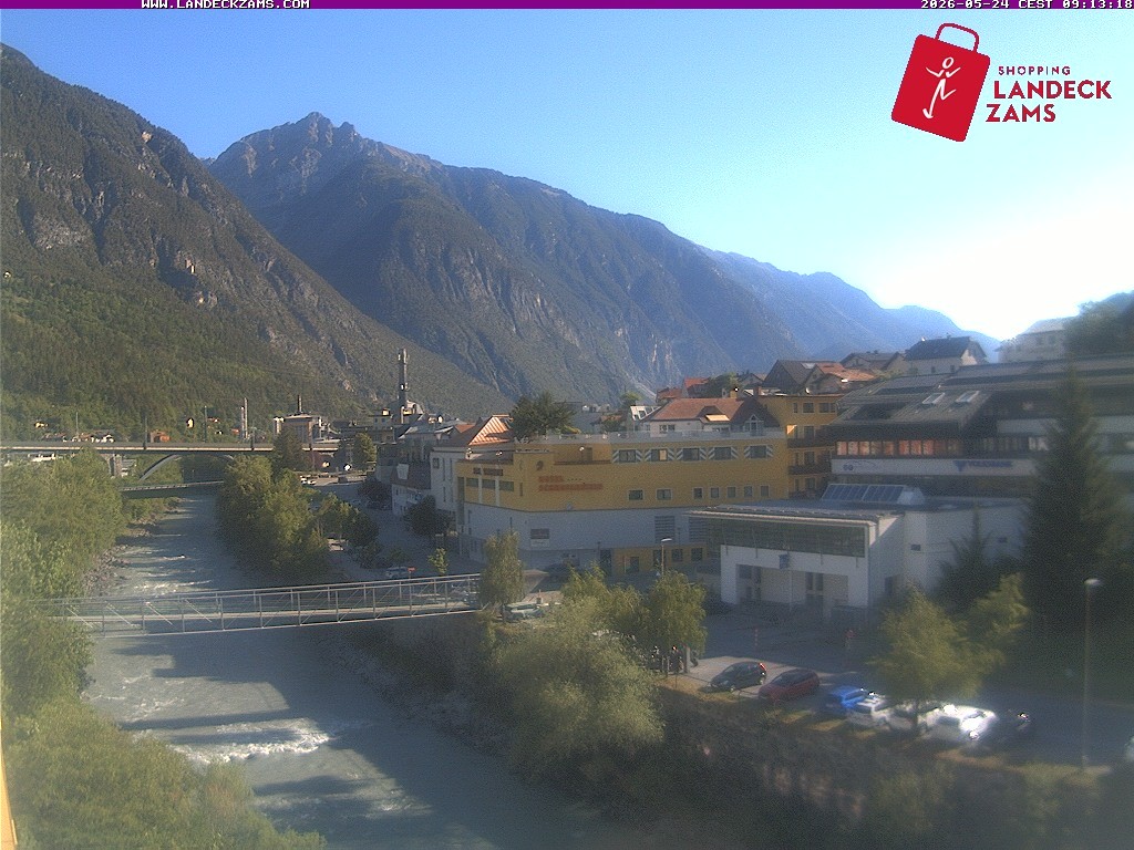 Archiv Foto Webcam Landeck: Blick auf den Inn