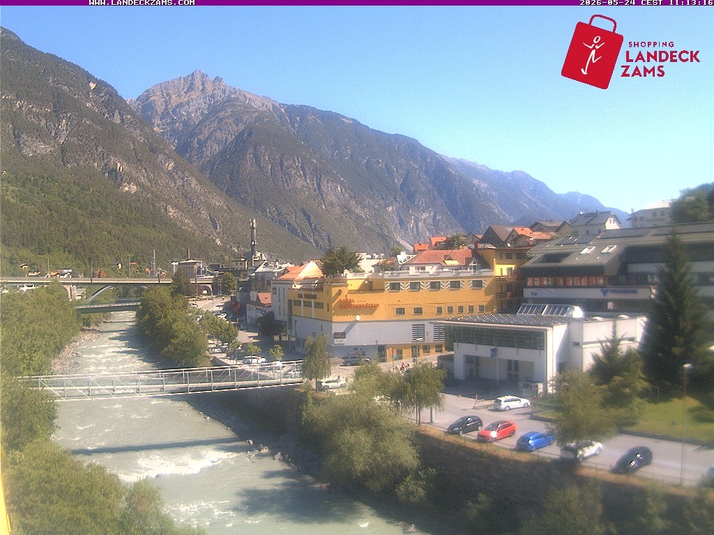 Archiv Foto Webcam Landeck: Blick auf den Inn