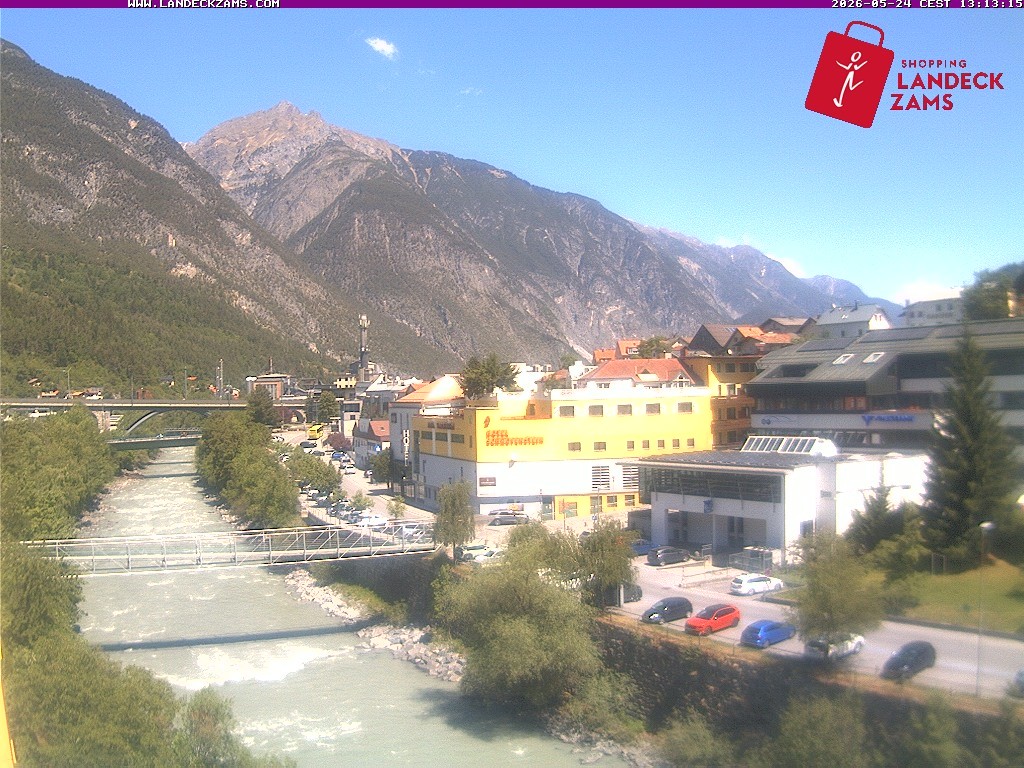Archiv Foto Webcam Landeck: Blick auf den Inn
