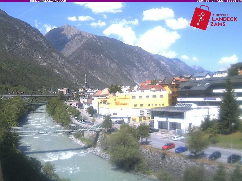 Archiv Foto Webcam Landeck: Blick auf den Inn