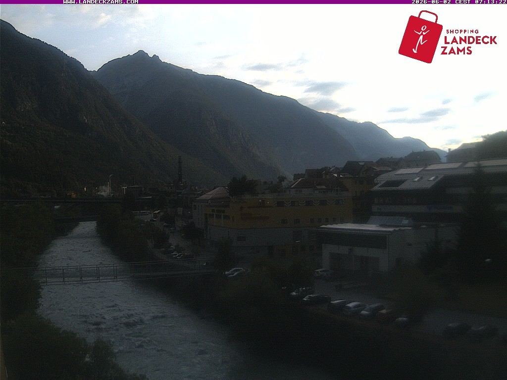Archiv Foto Webcam Landeck: Blick auf den Inn