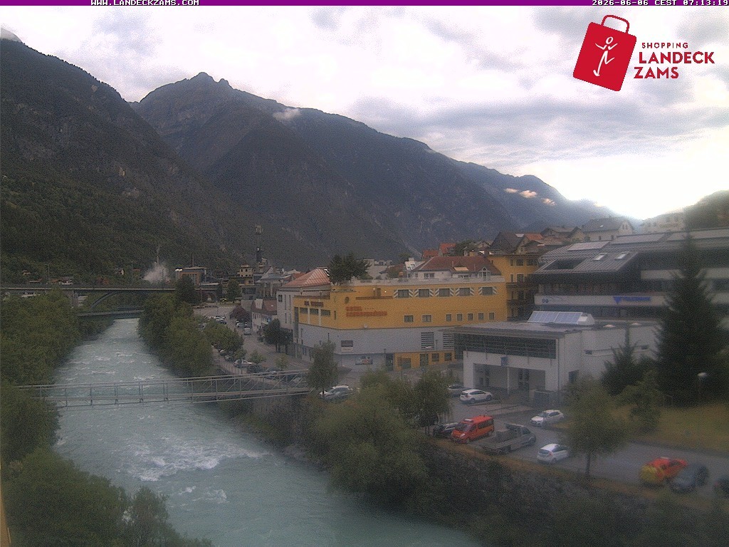 Archiv Foto Webcam Landeck: Blick auf den Inn
