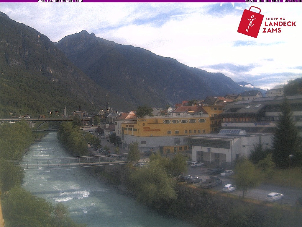 Archiv Foto Webcam Landeck: Blick auf den Inn