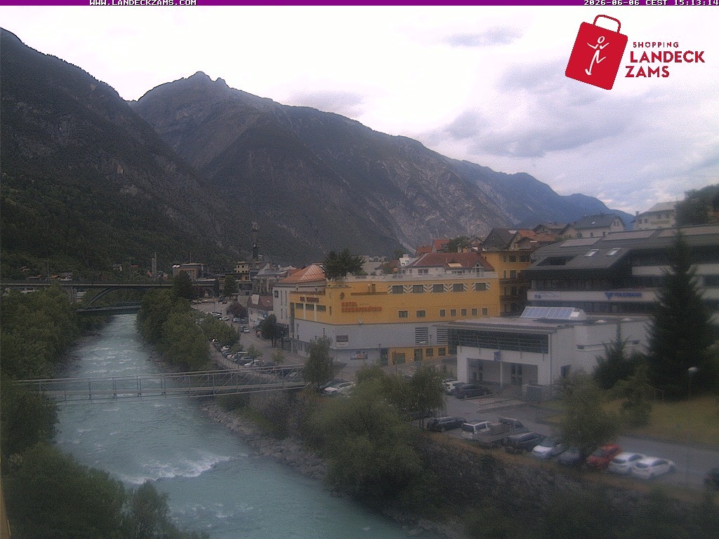 Archiv Foto Webcam Landeck: Blick auf den Inn