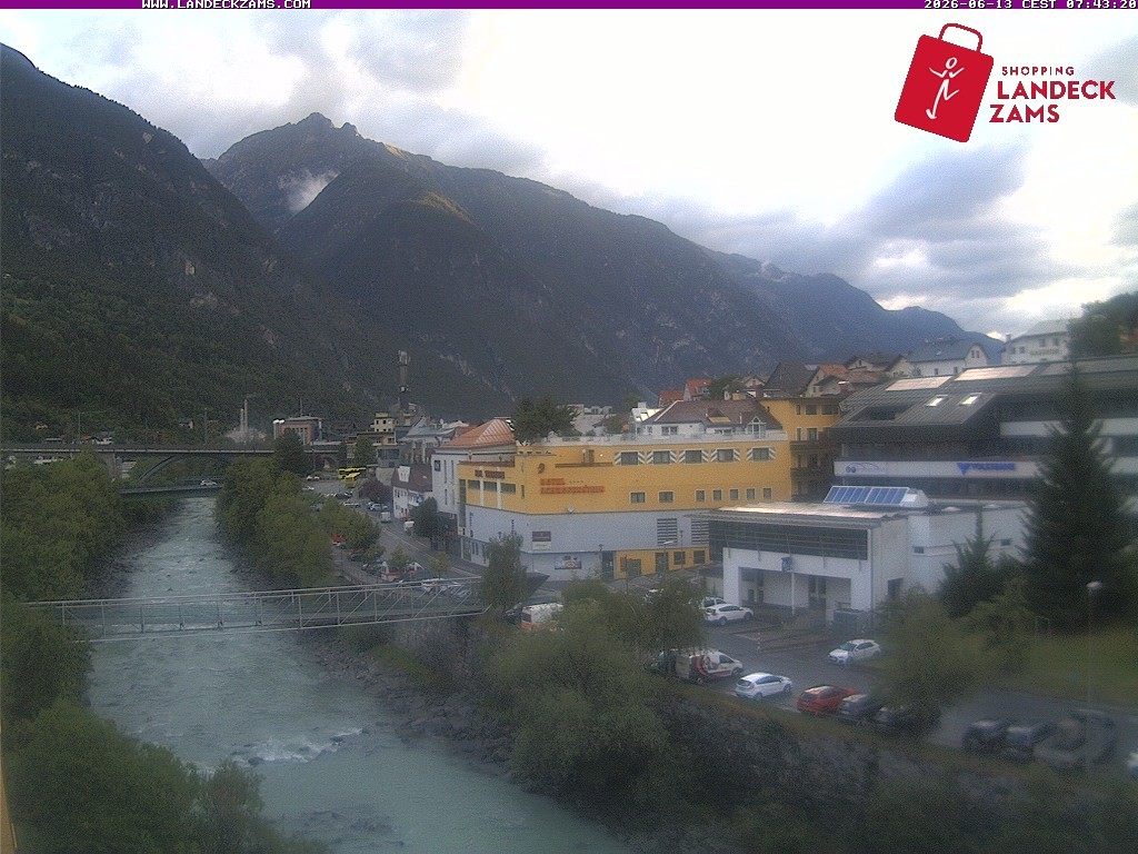 Archiv Foto Webcam Landeck: Blick auf den Inn