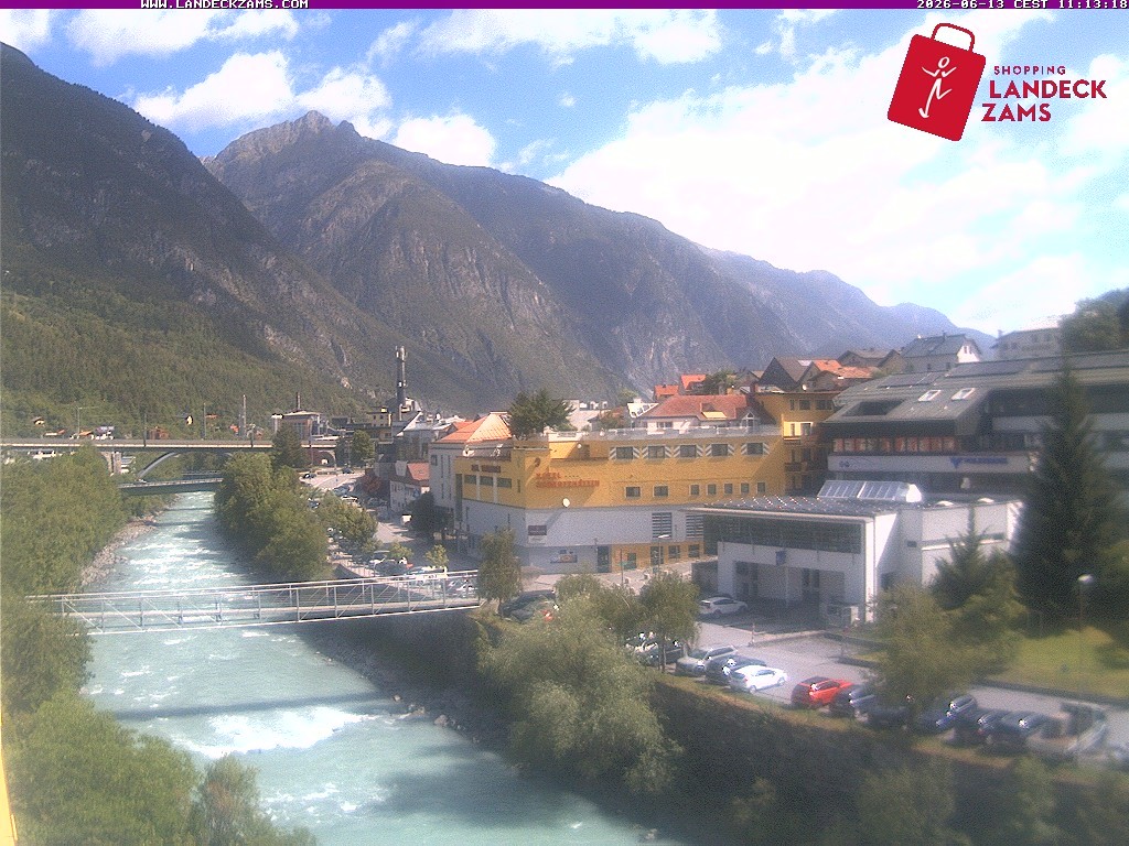 Archiv Foto Webcam Landeck: Blick auf den Inn