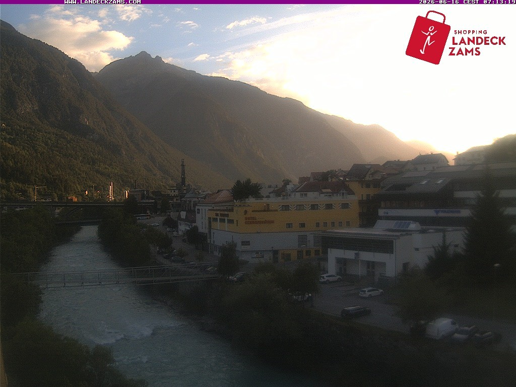 Archiv Foto Webcam Landeck: Blick auf den Inn