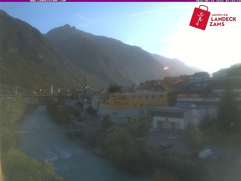 Archiv Foto Webcam Landeck: Blick auf den Inn