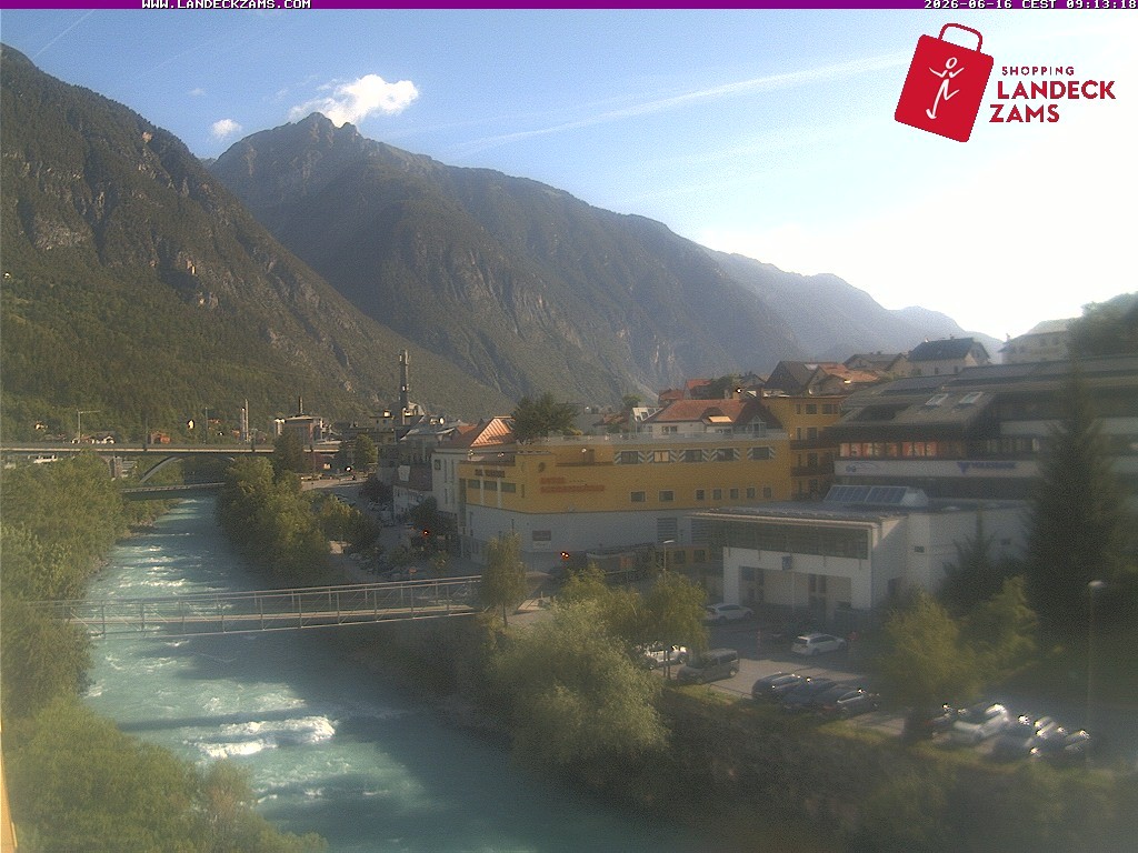 Archiv Foto Webcam Landeck: Blick auf den Inn