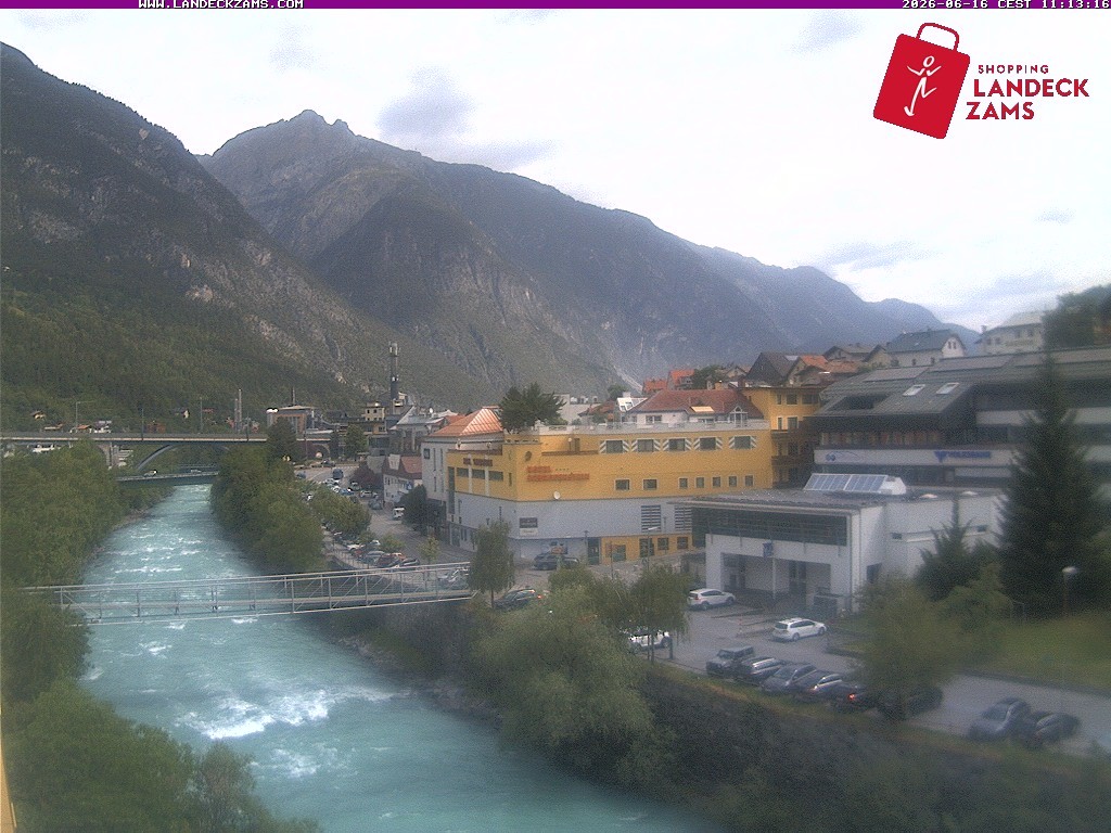 Archiv Foto Webcam Landeck: Blick auf den Inn