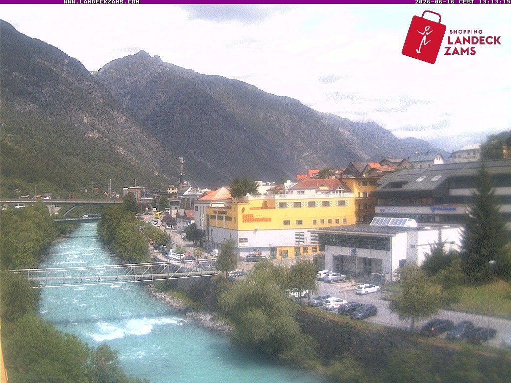 Archiv Foto Webcam Landeck: Blick auf den Inn