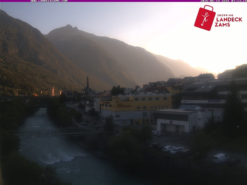 Archiv Foto Webcam Landeck: Blick auf den Inn