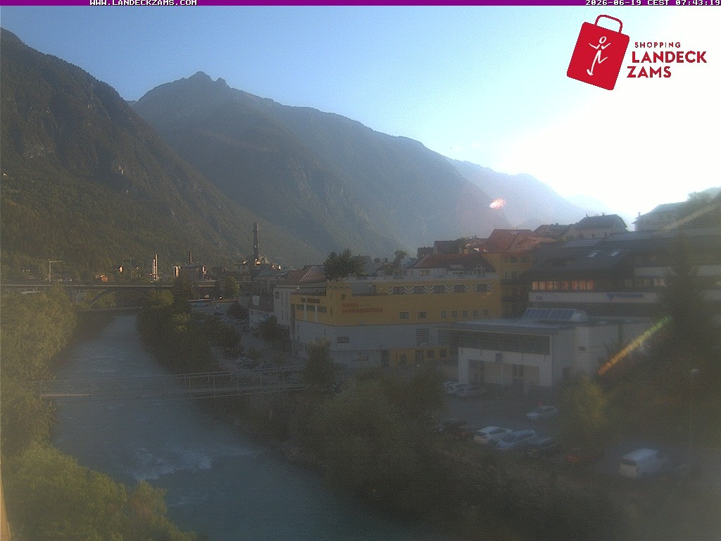 Archiv Foto Webcam Landeck: Blick auf den Inn
