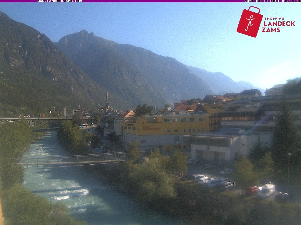 Archiv Foto Webcam Landeck: Blick auf den Inn