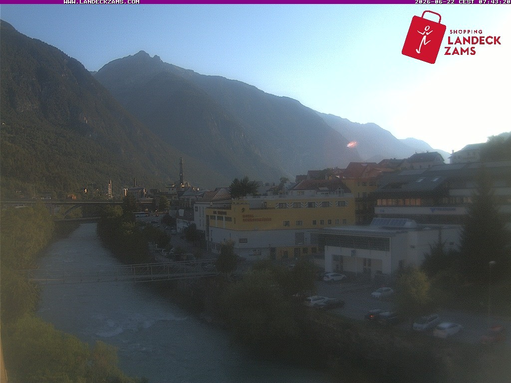 Archiv Foto Webcam Landeck: Blick auf den Inn