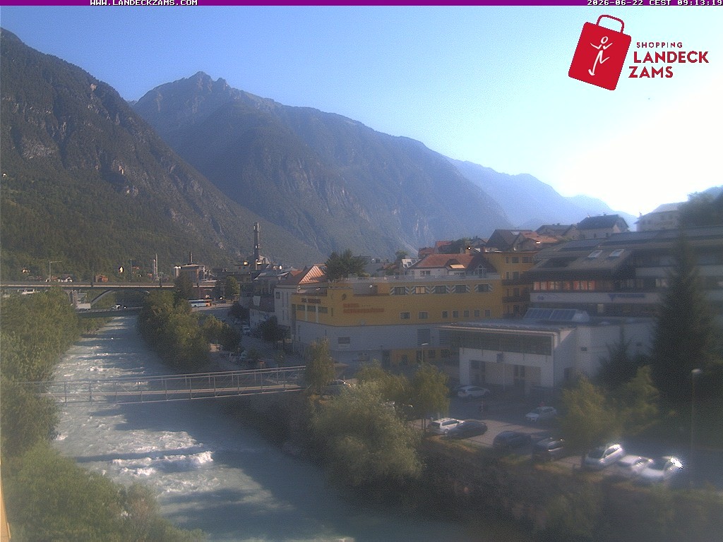 Archiv Foto Webcam Landeck: Blick auf den Inn