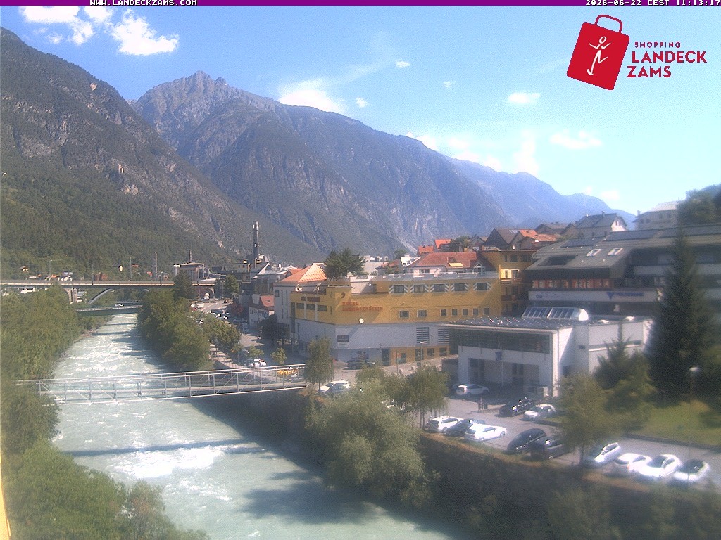 Archiv Foto Webcam Landeck: Blick auf den Inn
