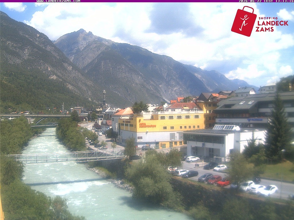 Archiv Foto Webcam Landeck: Blick auf den Inn