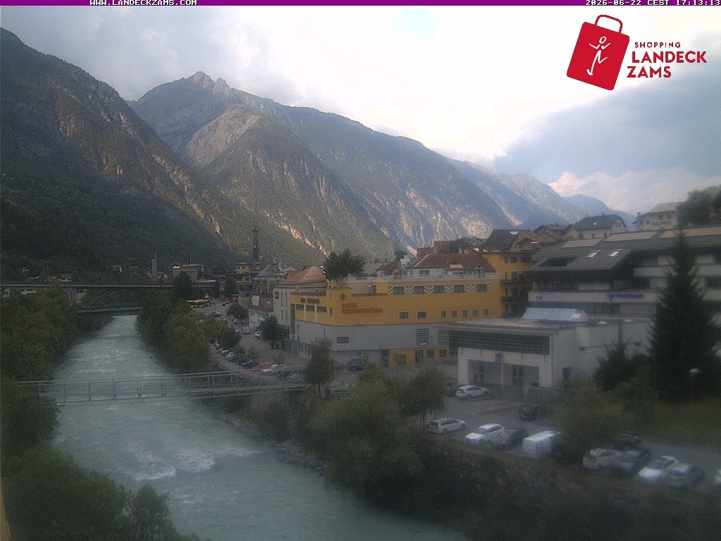 Archiv Foto Webcam Landeck: Blick auf den Inn