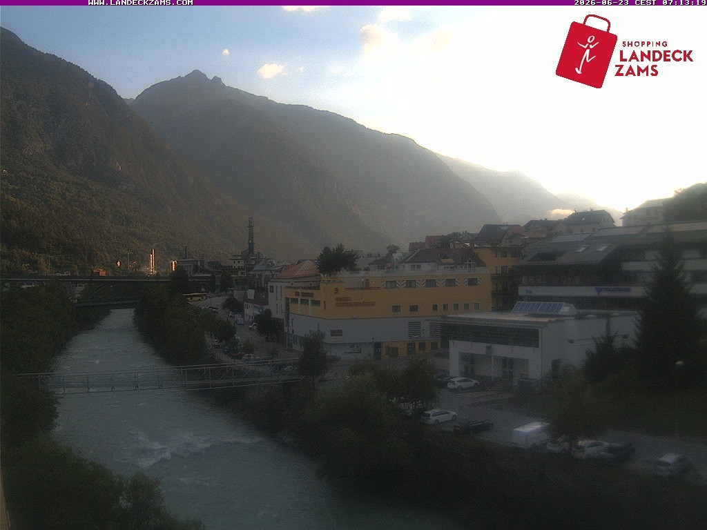 Archiv Foto Webcam Landeck: Blick auf den Inn