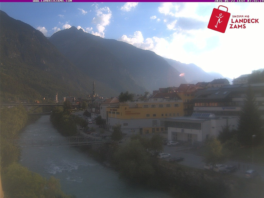 Archiv Foto Webcam Landeck: Blick auf den Inn