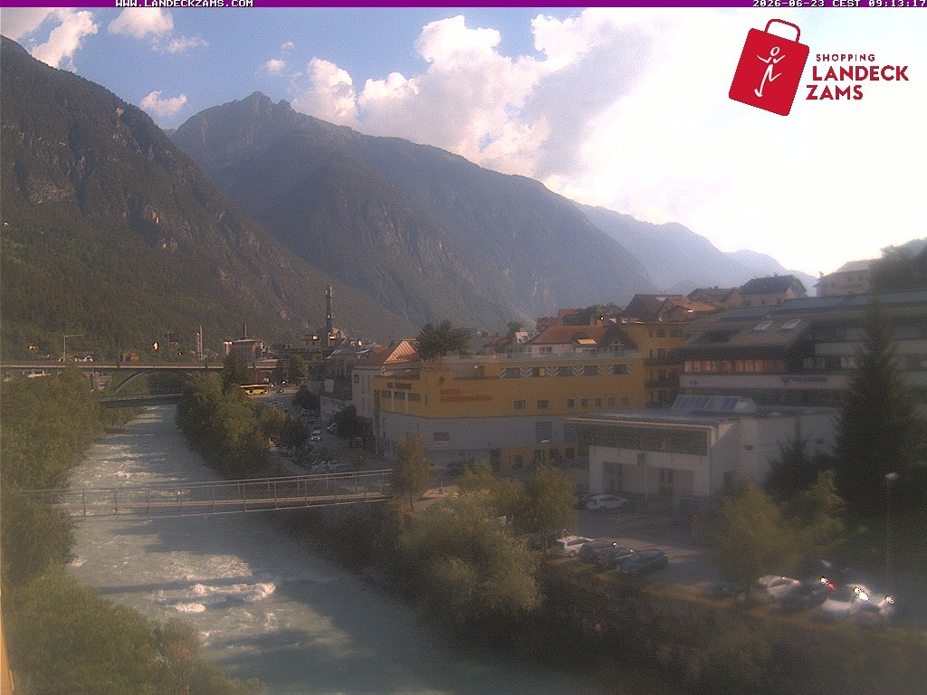 Archiv Foto Webcam Landeck: Blick auf den Inn