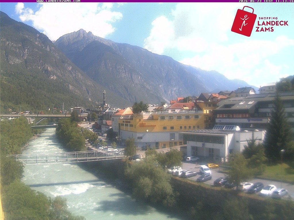 Archiv Foto Webcam Landeck: Blick auf den Inn