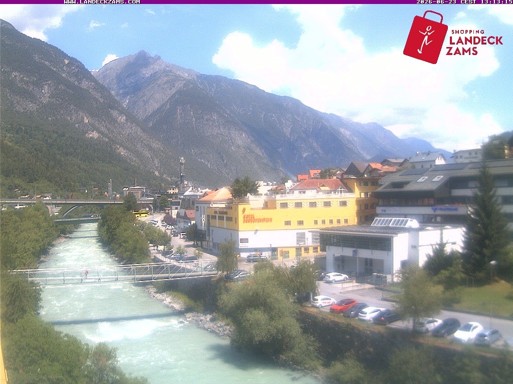Archiv Foto Webcam Landeck: Blick auf den Inn