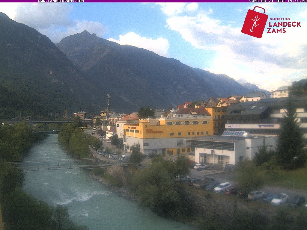 Archiv Foto Webcam Landeck: Blick auf den Inn