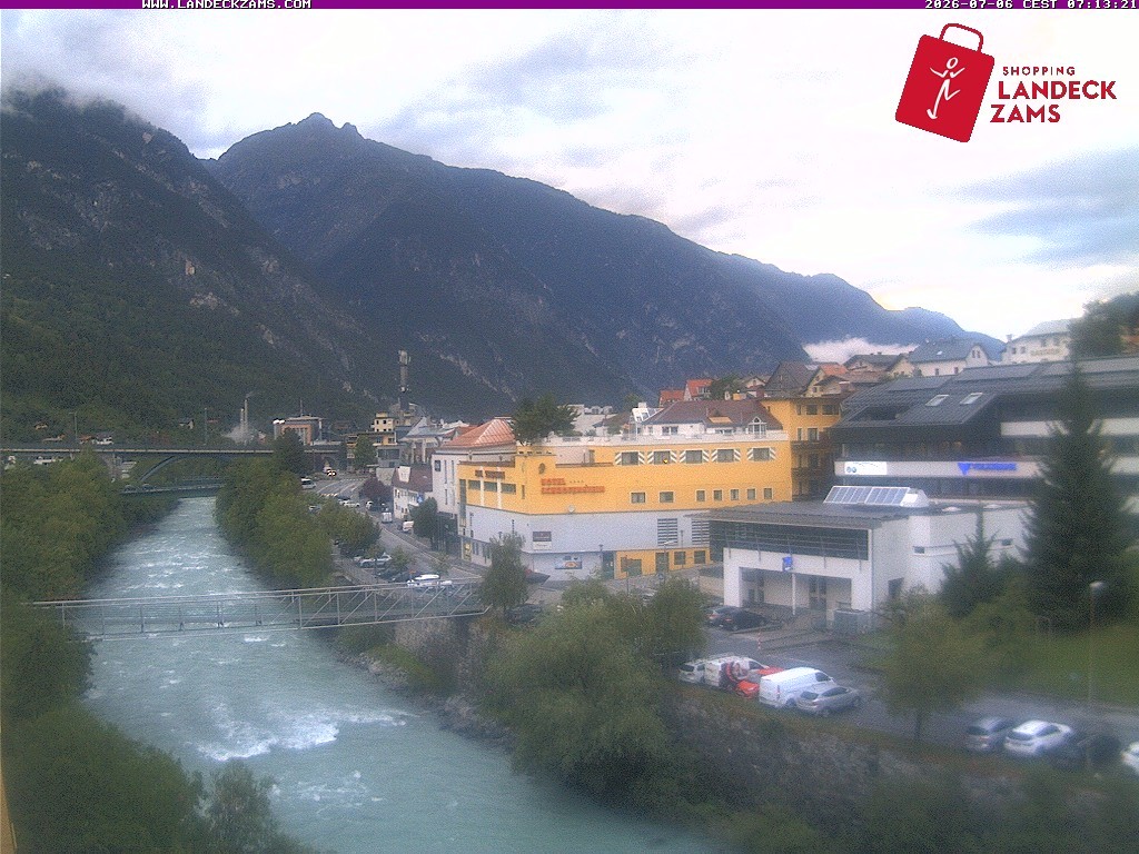 Archiv Foto Webcam Landeck: Blick auf den Inn