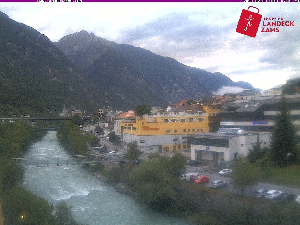 Archiv Foto Webcam Landeck: Blick auf den Inn