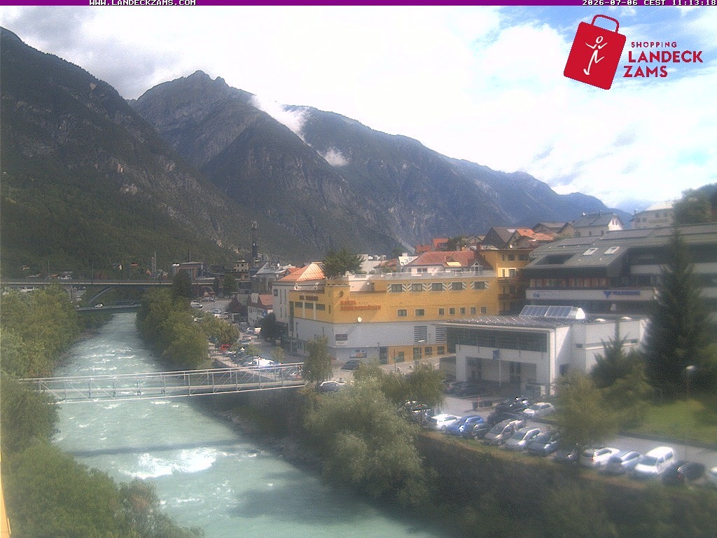 Archiv Foto Webcam Landeck: Blick auf den Inn