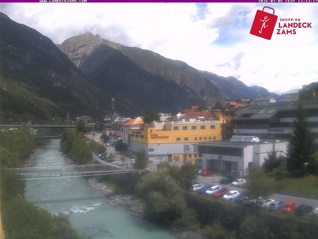 Archiv Foto Webcam Landeck: Blick auf den Inn