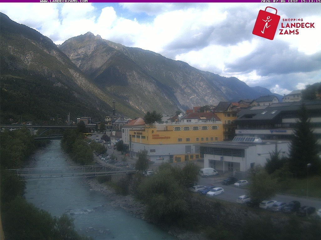 Archiv Foto Webcam Landeck: Blick auf den Inn