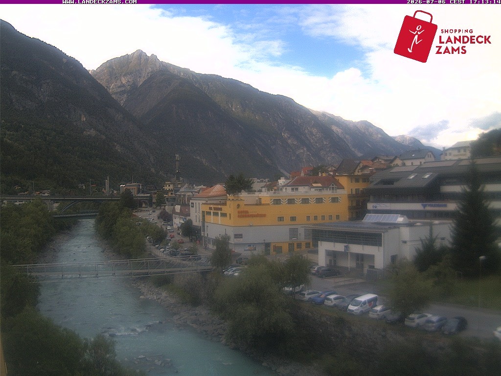 Archiv Foto Webcam Landeck: Blick auf den Inn
