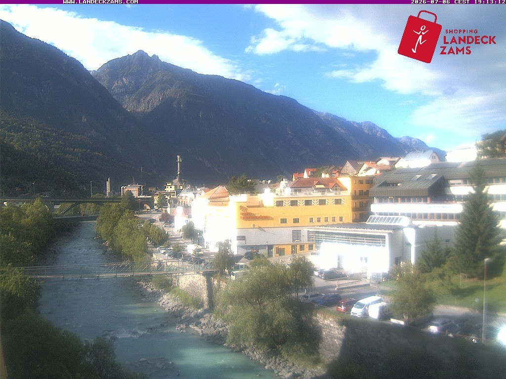 Archiv Foto Webcam Landeck: Blick auf den Inn