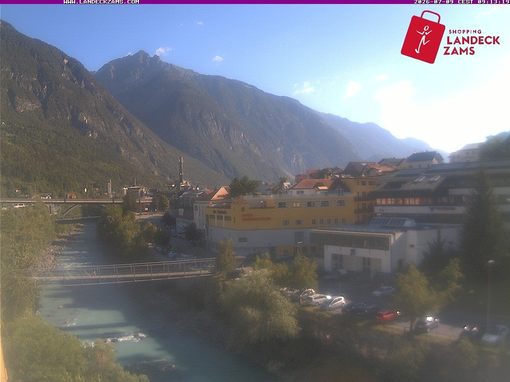 Archiv Foto Webcam Landeck: Blick auf den Inn