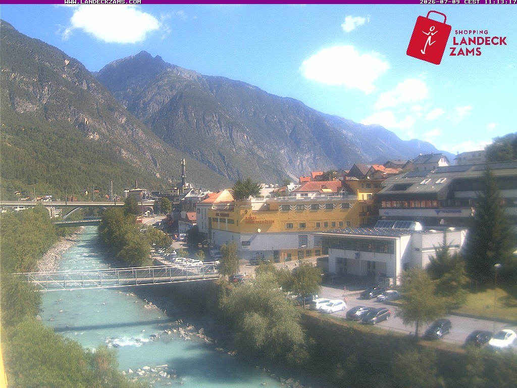 Archiv Foto Webcam Landeck: Blick auf den Inn