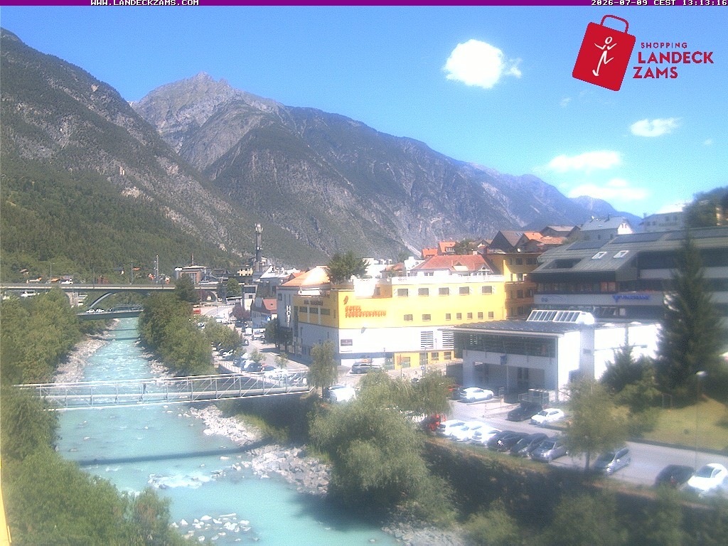 Archiv Foto Webcam Landeck: Blick auf den Inn