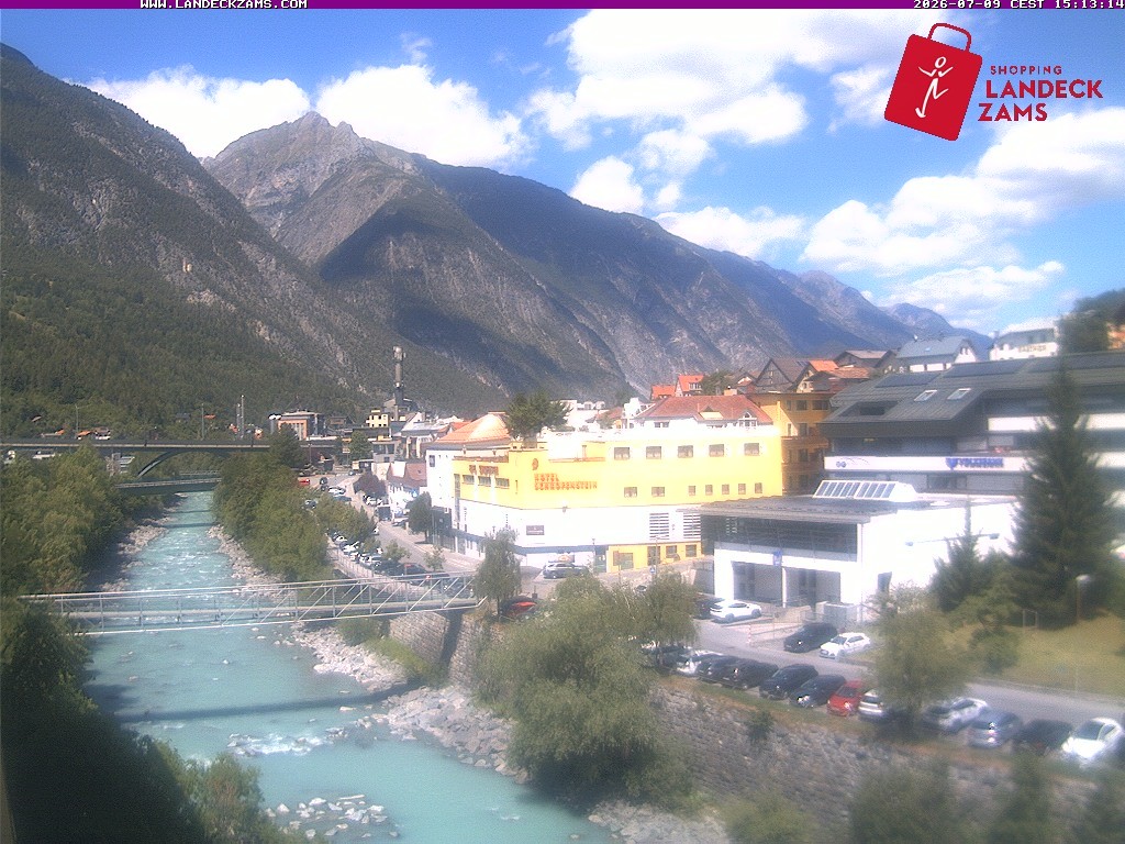 Archiv Foto Webcam Landeck: Blick auf den Inn