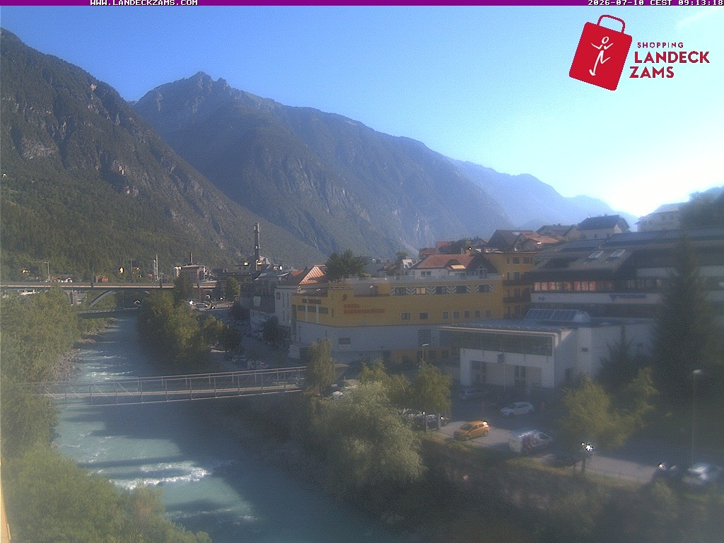 Archiv Foto Webcam Landeck: Blick auf den Inn