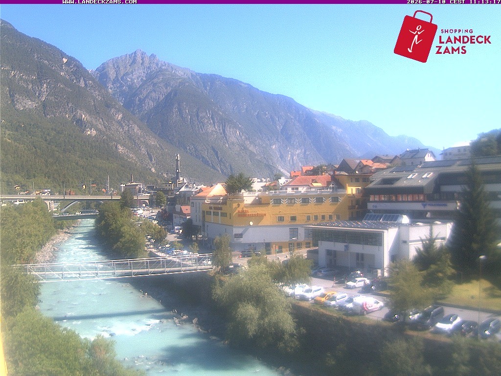 Archiv Foto Webcam Landeck: Blick auf den Inn