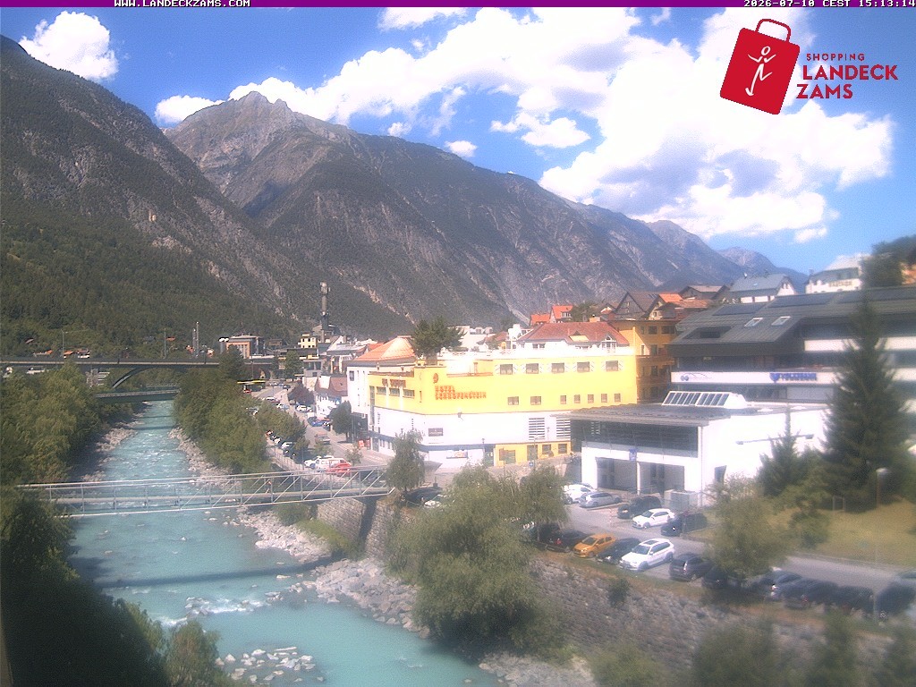 Archiv Foto Webcam Landeck: Blick auf den Inn