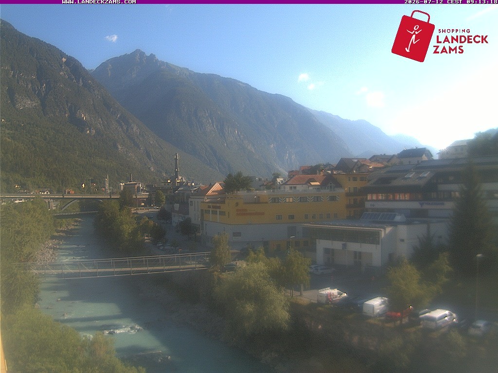 Archiv Foto Webcam Landeck: Blick auf den Inn