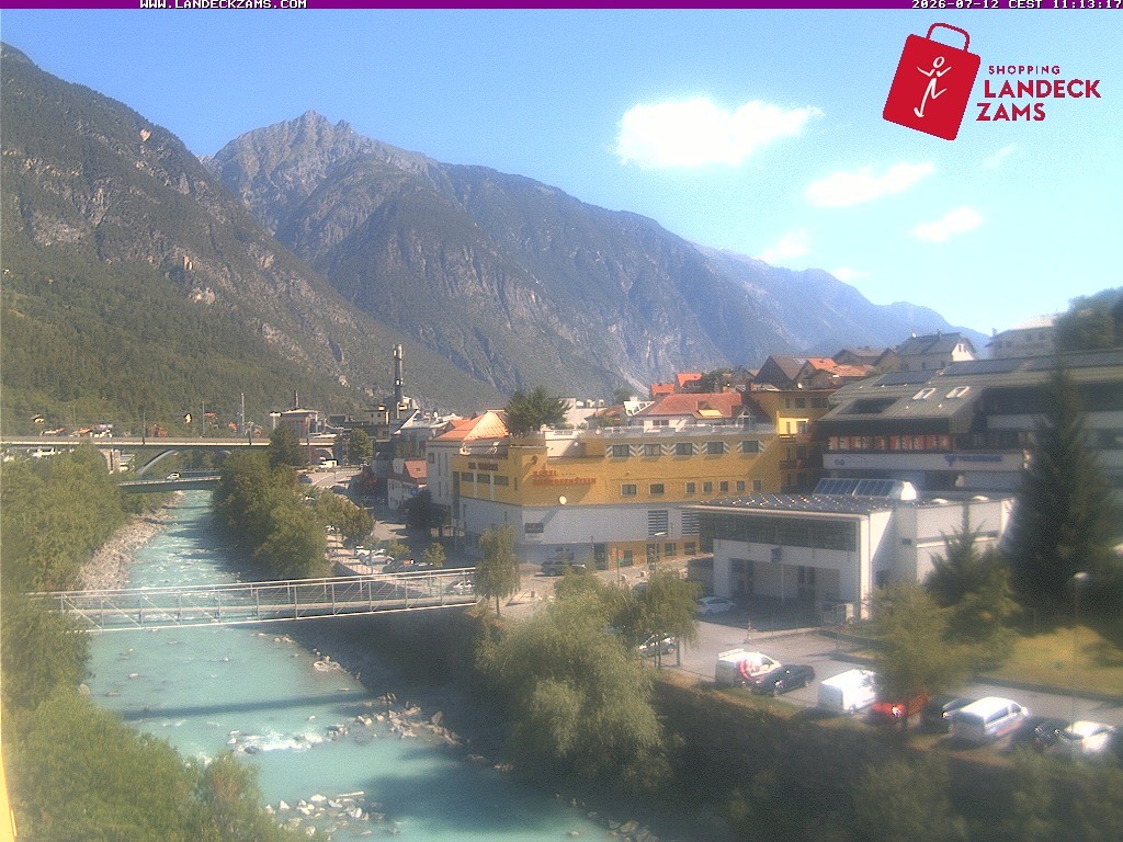 Archiv Foto Webcam Landeck: Blick auf den Inn
