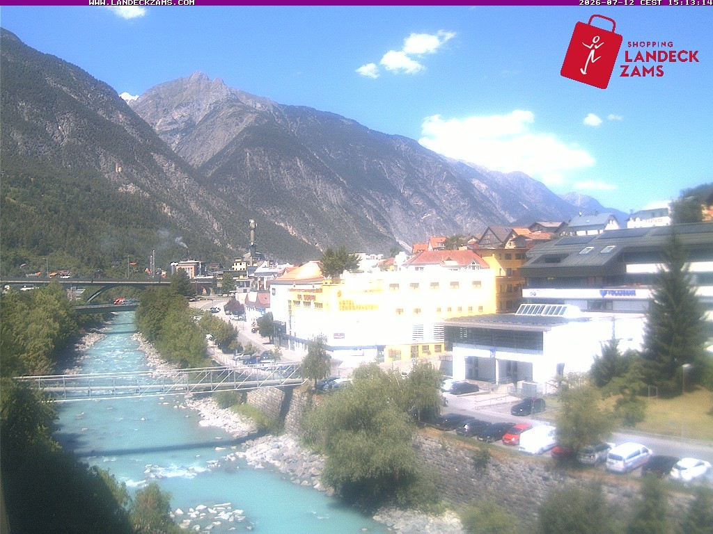 Archived image Webcam City of Landeck - River Inn
