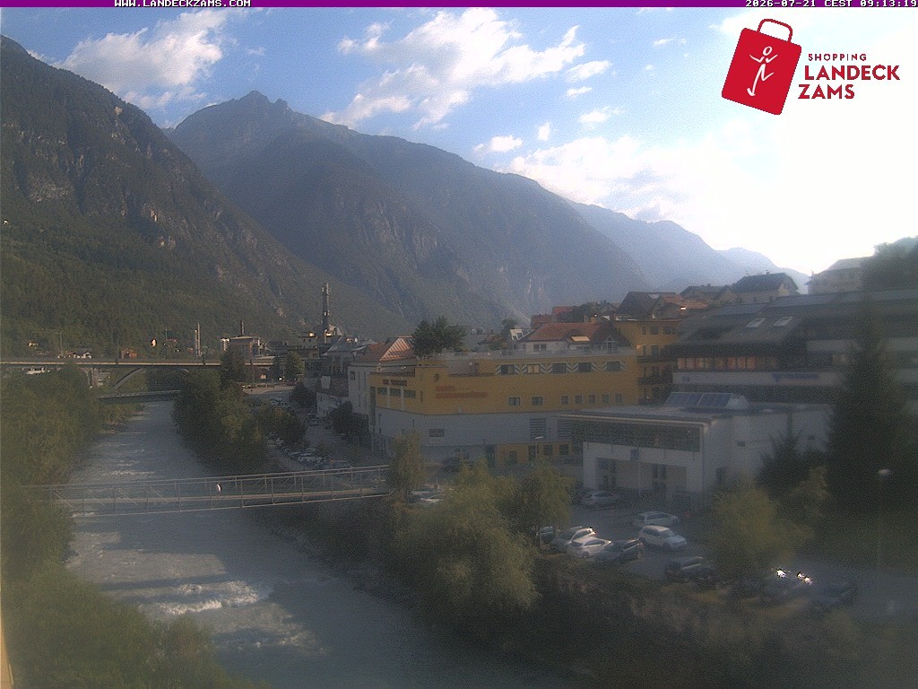 Archiv Foto Webcam Landeck: Blick auf den Inn