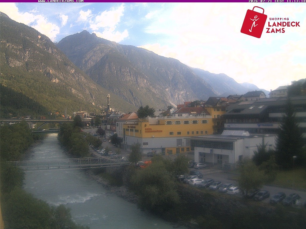 Archiv Foto Webcam Landeck: Blick auf den Inn