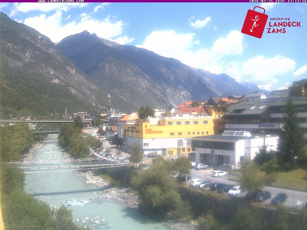 Archiv Foto Webcam Landeck: Blick auf den Inn